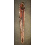 Reproduction dress sword in a leather mounted wall mount and a reproduction dagger, in leather