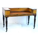 Georgian mahogany and rosewood crossbanded dressing table (converted from a square piano), 132cm