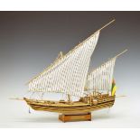 Model of a fishing boat, 44cm long Condition: