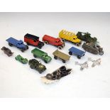 Small collection of Dinky and other die-cast model cars and other vehicles Condition: