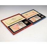 Two Bank Of England (Royal Mint) commemorative sets, the first containing the 'New £50 Bank Note'