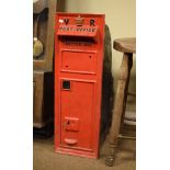 Cast iron wall mounted letter box having V.R. initials and script 'Post Office' Condition: