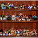 Large collection of various modern glass paperweights Condition: