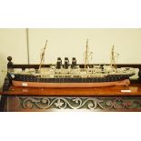 Vintage model of a steamship Condition: