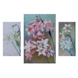 William John Caparne (1856-1940) - Three watercolours - Botanic Studies, each signed, 30cm x 15cm,