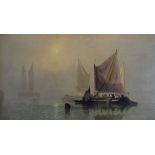 C. Webster (19th Century) - Oil on canvas - Fishing vessels on a tranquil sea, signed, 60cm x