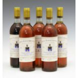Château Bastor-Lamontagne 1976 Sauternes, five bottles (5) Condition: Seals in good order, levels