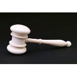 19th Century turned ivory auctioneer's gavel, 11.25cm long Condition: **General condition consistent