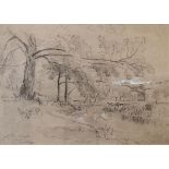 Samuel Jackson (1794-1869) - Pencil sketch with body colour - At Brislington, signed and titled,