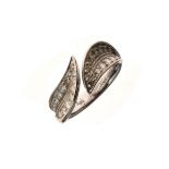 Diamond dress ring, signed Van Cleef & Arpels, of crossover leaf like design, each set with