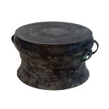 Bronze Dong Son drum, North Vietnam or Southern China, being of typical circular waisted form, the