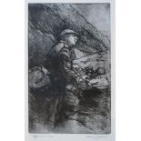 David Carpanini (b.1946) - Signed artist's proof etching - Kyffin Williams R.A. II, signed and