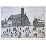 Laurence Stephen Lowry (1887-1976) - Signed limited edition print - St. Mary's, Beswick, No.70/