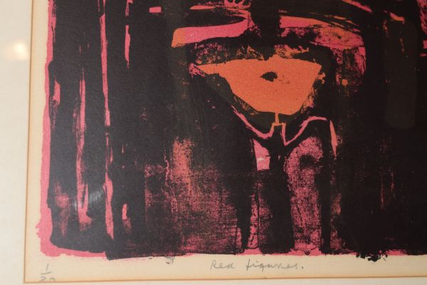 Henry Cliffe (1919-1983) - Signed limited edition lithograph - Red Figures, No.1/20, titled, - Image 4 of 8