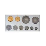 George V ten coin specimen set 1911, Penny to Sovereign including Maundy money Condition: Please see