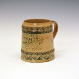 Hannah Barlow for Doulton Lambeth - Pottery tankard having incised decoration depicting a cat