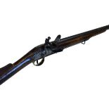 10 bore flintlock Brown Bess India Pattern musket which has been converted into a 'sporting' gun