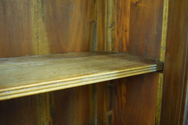 Reproduction Victorian style hardwood two section library bookcase, the upper section fitted moulded - Image 6 of 6