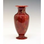 E.R. Wilkes flambé glazed baluster vase, the base with signature, 21cm high Condition: No obvious