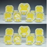 Shelley Dainty Floral pattern twelve person tea service in yellow, white and green, comprising: