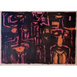 Henry Cliffe (1919-1983) - Signed limited edition lithograph - Red Figures, No.1/20, titled,