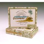 Cigars - Sealed box of Quintero Panetelas, together with a part box of twenty-one Condition: Both