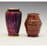 Two Crown Ducal vases, possibly designed by E.R. Wilkes, 18.5cm and 22cm high Condition: Shorter