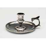 George III silver chamber candlestick, maker Simon Le Sage, London 1760, 12cm diameter, 7.5oz approx