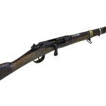 French Gras 11mm bolt action 1874 mode carbine dated 1879, 49cm round sighted barrel, French