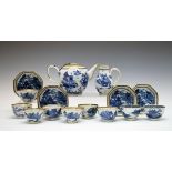 Late 18th/early 19th Century Nankin part tea service having blue and white painted decoration