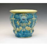 Minton Secessionist Ware jardinière having typical stylised decoration in turquoise and celadon