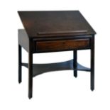 George III mahogany architect's table having adjustable hinged top, standing on square supports