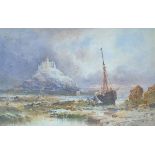 William Cook of Plymouth (1830-1890) - Watercolour - St Michael's Mount, signed with monogram and