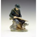 Royal Copenhagen figure - Hunter And Dog No.1087, 21.5cm high Condition: Tiny chip to the rim of the