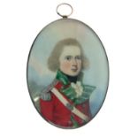 Frederick Buck (1771-1840) - Oval miniature - Portrait of a young officer of the 55th Regiment of