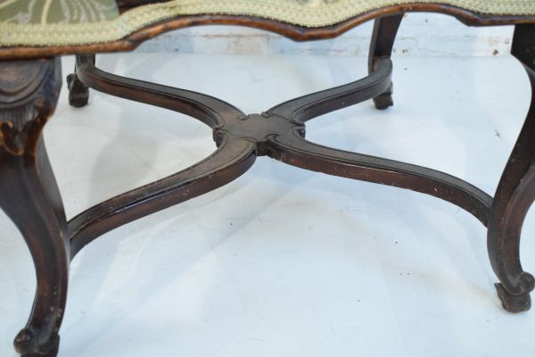 Pair of late 19th Century Continental carved beech and walnut open arm elbow chairs, possibly - Image 6 of 6