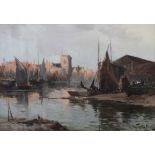 Bartram Hiles (1872-1927) - Watercolour - Bristol City Docks, signed, 26cm x 38cm Condition: **