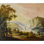 Late 18th/19th Century English School - Oil on board laid on later wooden panel - The Avon Gorge,