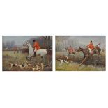 Frank Stonelake (1879-1929) - Pair of oils on board - Hunting scenes, each signed, 24.5cm x 35cm