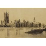 Marcel Schuett - Two etchings - The Houses of Parliament, London and Ypres, both signed in pencil