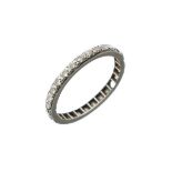 White metal diamond set eternity ring, size N½ Condition: