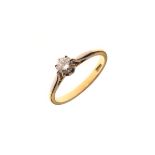 Solitaire diamond ring, the shank stamped 18ct, size M½ Condition: