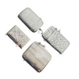 Four late 19th and early 20th Century silver vesta cases, combined weight 3.1oz approx Condition: