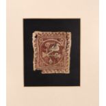 WITHDRAWN FROM THE SALE - Small rectangular woven panel depicting a bird amongst foliage having