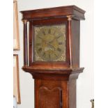 18th Century oak longcase clock by Joseph Donisthorpe of Loughborough, the hood with moulded