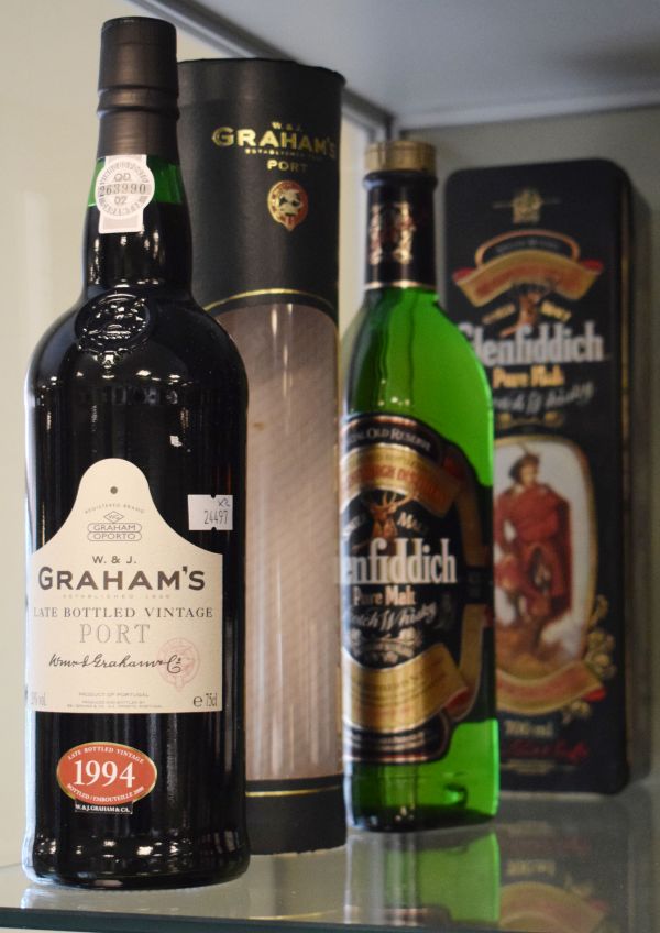 Wines & Spirits - Glenfiddich single malt whisky, one bottle together with Graham's Late Bottled