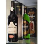 Wines & Spirits - Glenfiddich single malt whisky, one bottle together with Graham's Late Bottled