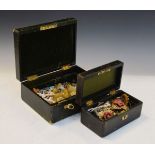 Quantity of various costume jewellery in two jewellery boxes Condition: