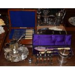 Quantity of silver plated flatware, fish-eaters, servers etc Condition: