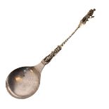 Continental white metal apostle spoon bearing pseudo Dutch hallmarks, circa 1900 Condition: